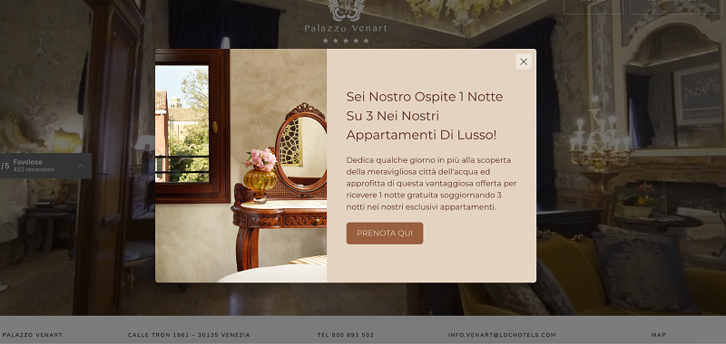 Personalizzare sito web hotel Pacchetti Nozio THN
